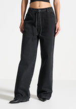 baggy-mid-rise-jeans-with-tie-waist-washed-black