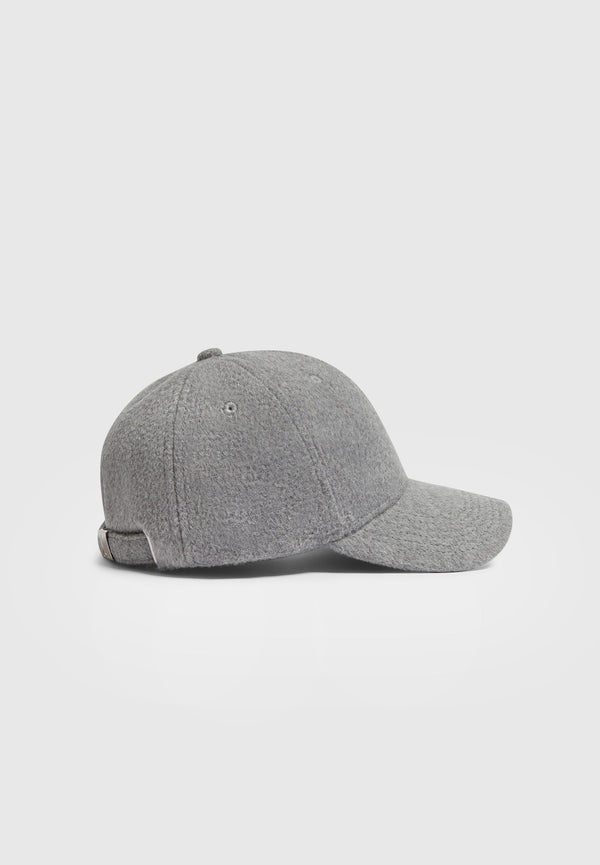 Remy - Textured Wool Blend Cap - Light Grey