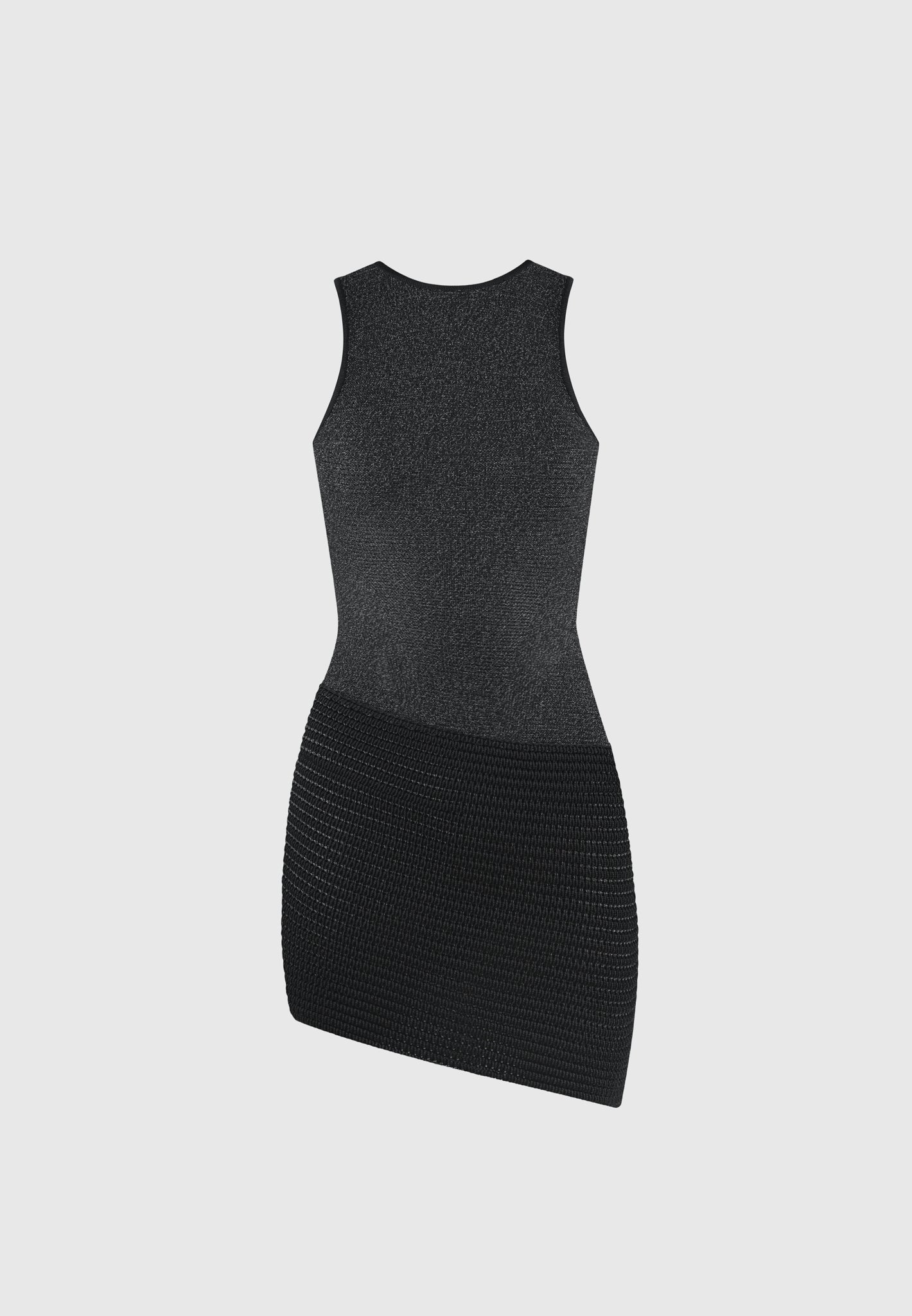 asymmetric-knit-mini-dress-black-marl