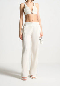 Pleated Eiffel Bralette - Off White