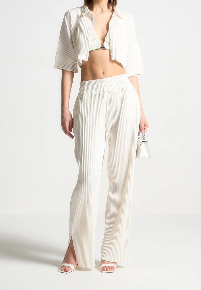 Lila - Pleated Pants - Off White