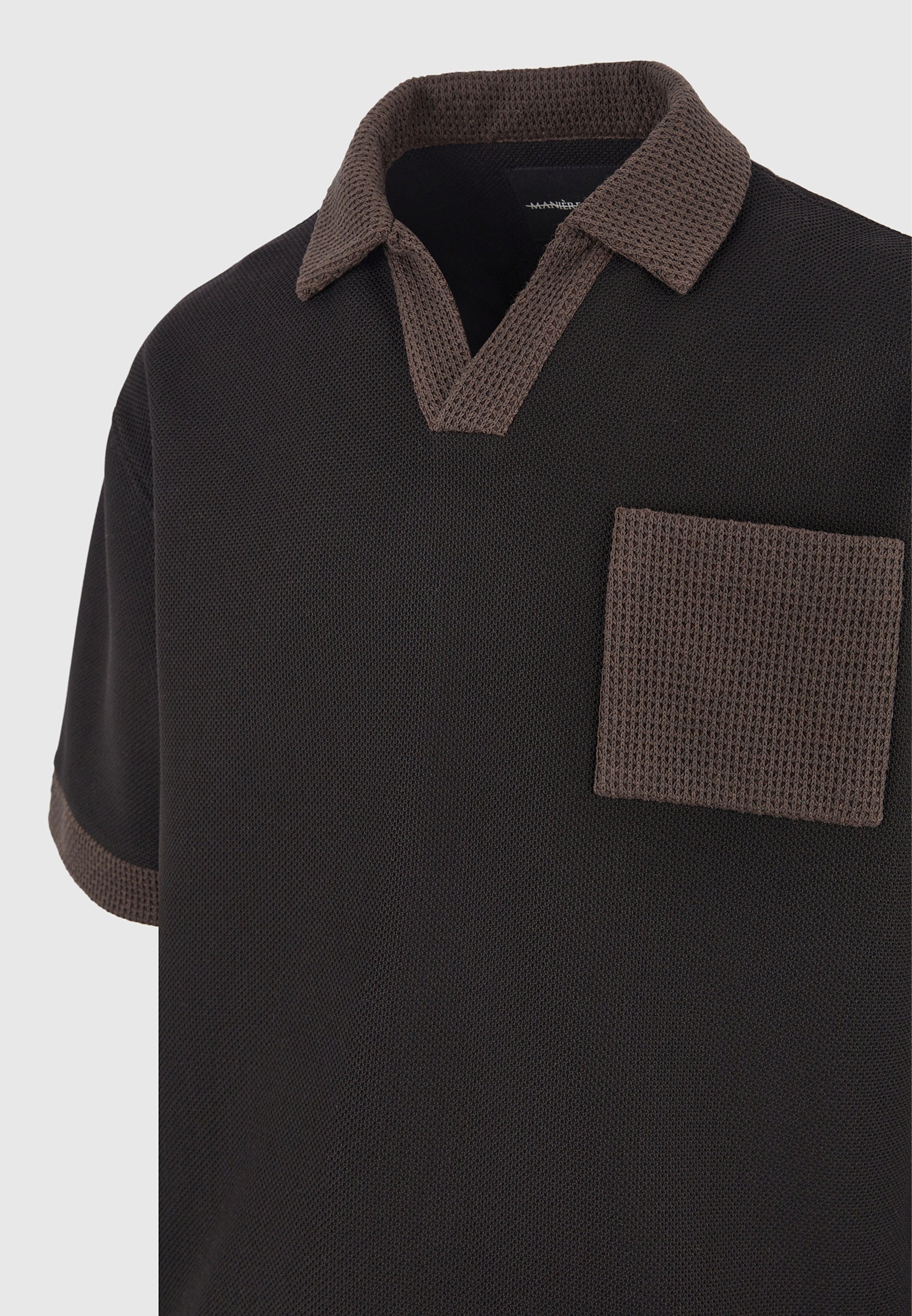 boxy-polo-shirt-with-crochet-detail-black