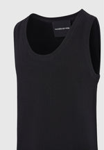 Justin - Ribbed Cotton Vest - Black