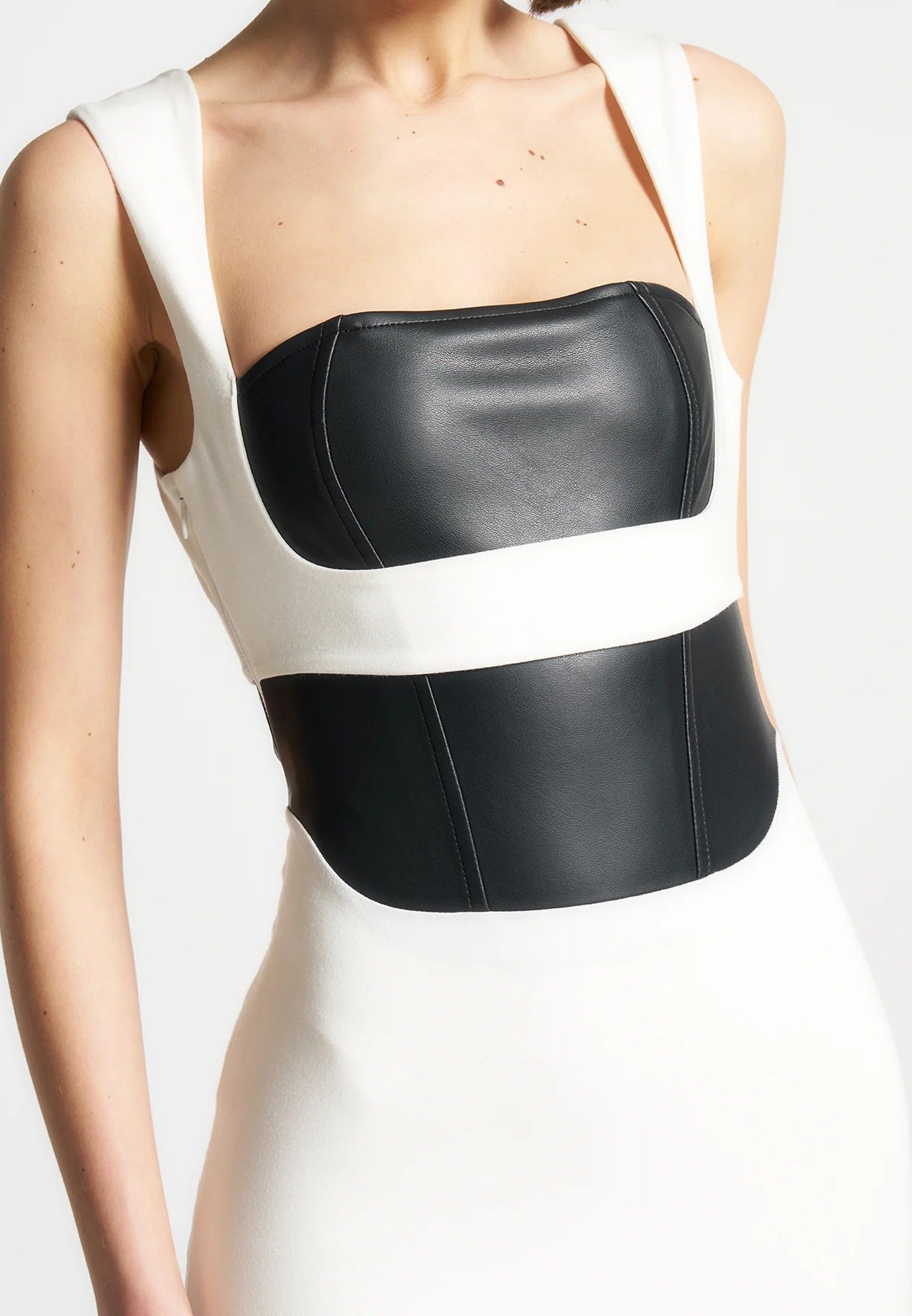 layered-corset-mini-dress-white-black