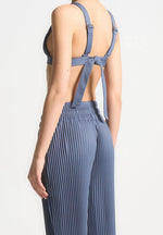 Pleated Eiffel Bralette - Steel Blue