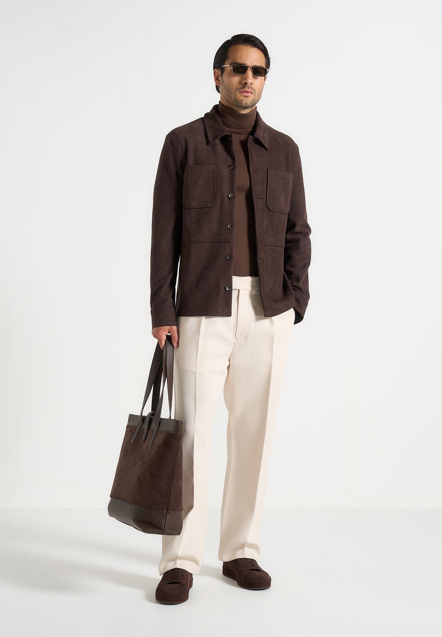 Blaise - Long Sleeve Roll Neck Top - Brown