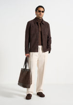 Blaise - Long Sleeve Roll Neck Top - Brown