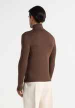 Blaise - Long Sleeve Roll Neck Top - Brown