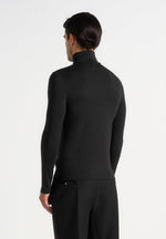 Blaise - Long Sleeve Roll Neck Top - Black
