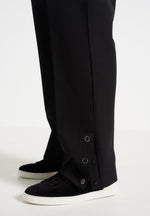 Boris - Relaxed Fit Tailored Button Cuff Trousers - Black