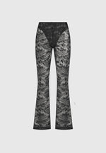 Embellished Lace Fit and Flare Pants - Black