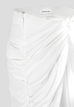 Asymmetric Drape Midaxi Skirt - White