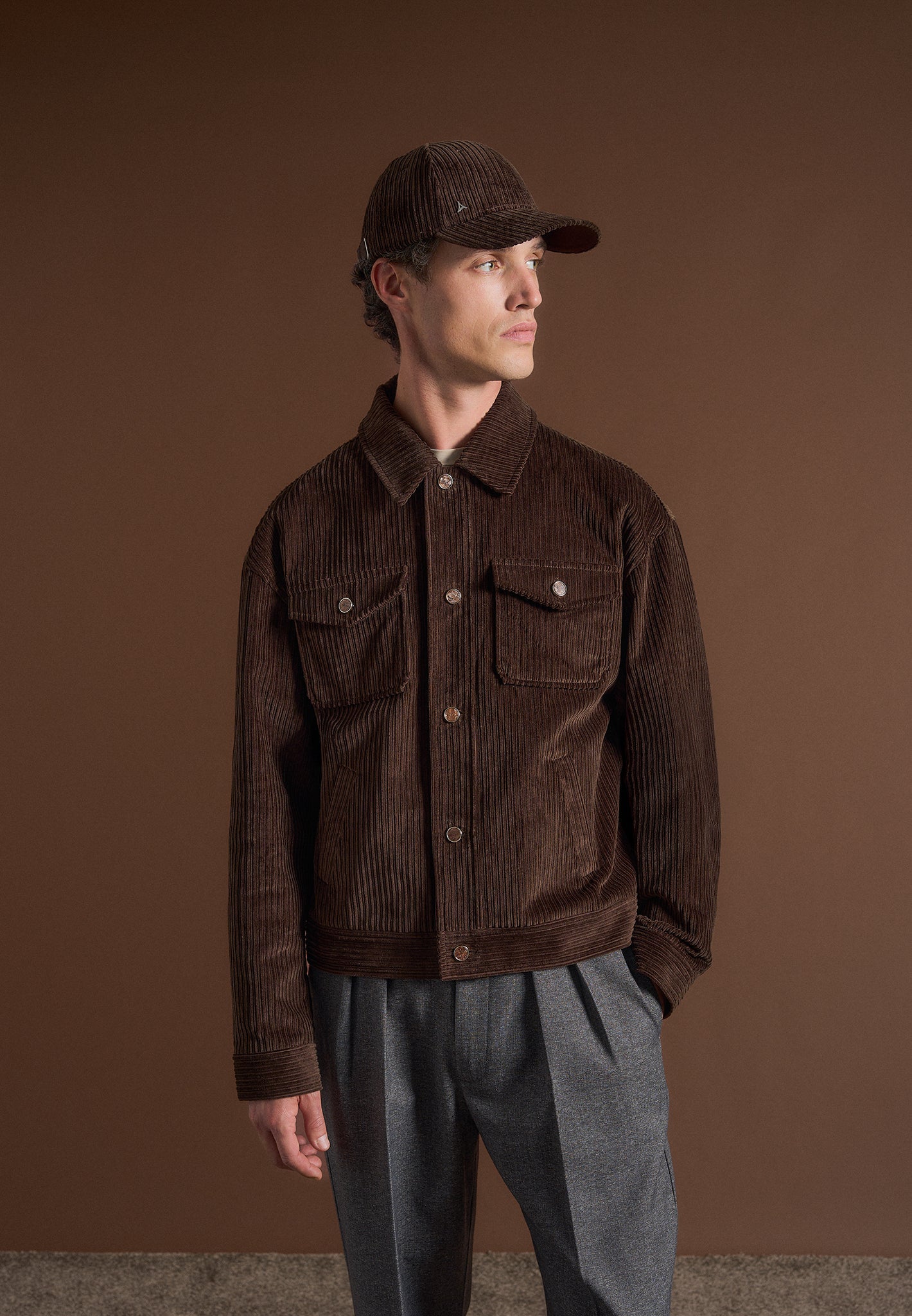 Corduroy Trucker Jacket - Brown