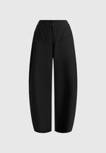 Rena - High Waisted Corset Sculptural Trousers - Black