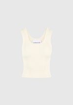 VS001 - Scoop Neck Ribbed Cotton Tank Top - Cream