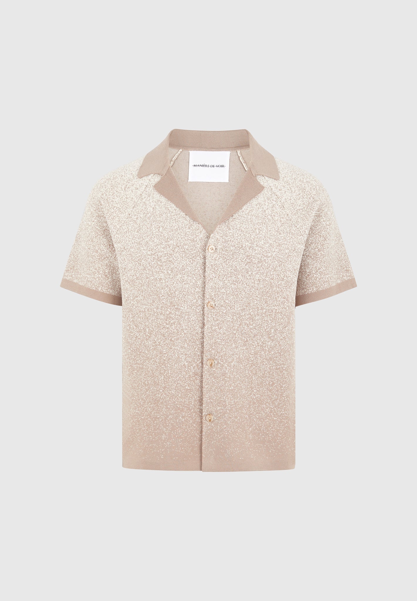 Martial - Ombré Knit Revere Shirt - Beige/White