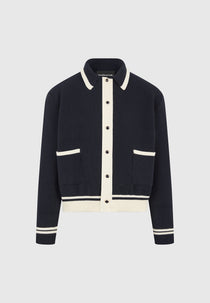 Julien - Classic Combed Cotton Knit Cardigan - Navy
