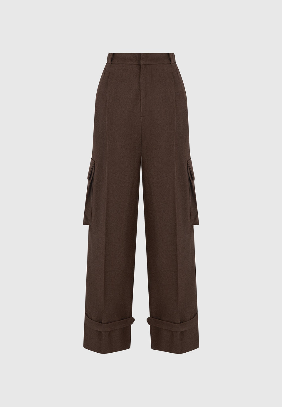 danielle-tailored-pleated-cargo-trousers-brown