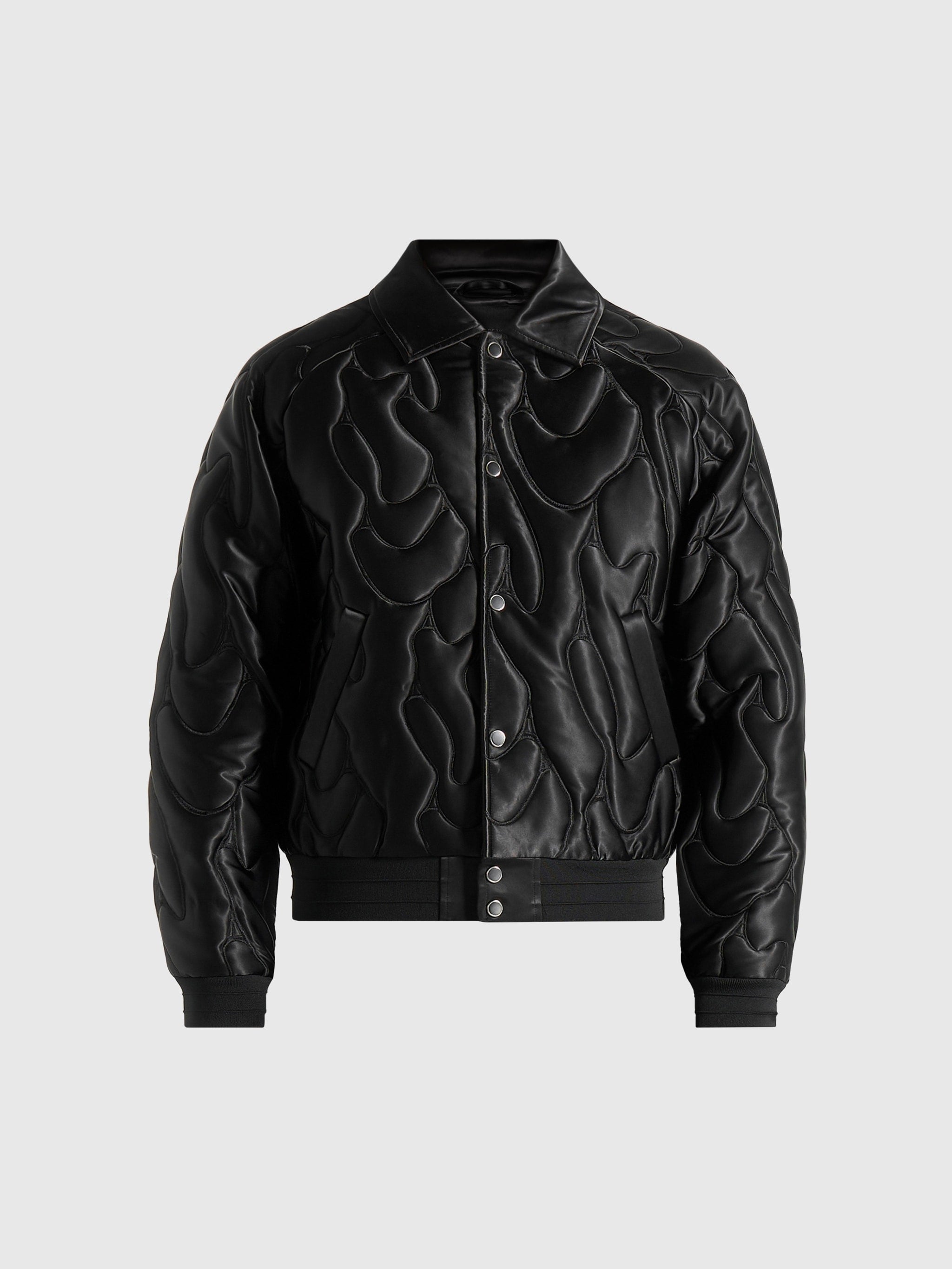 Ugo - Satin Embroidered Jacket - Black