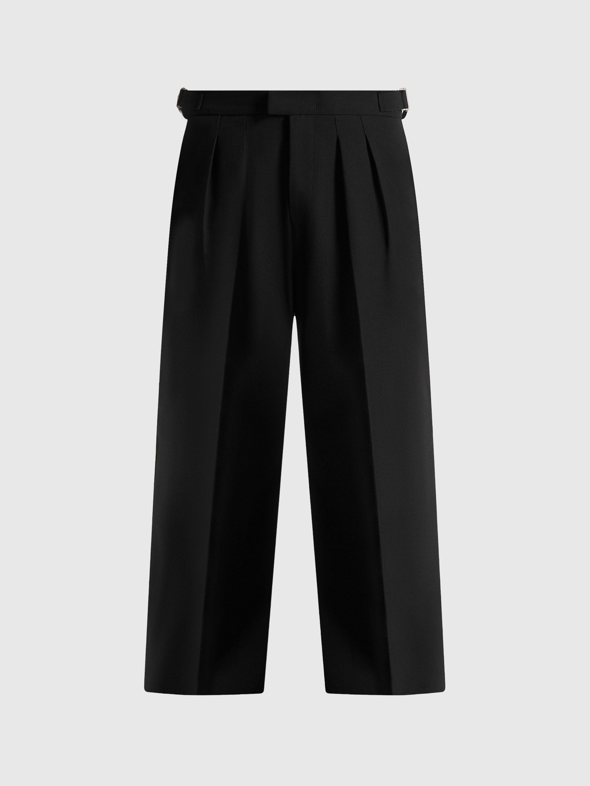 Pierre - Relaxed Fit Pleated Tailored Trousers - Black