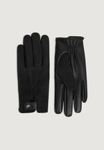 Mario - Suede & Leather Gloves - Black