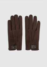 Mario - Suede & Leather Gloves - Brown