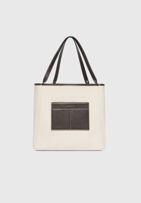 Dakota - Unisex Reversible Leather & Suede Tote Bag - Brown