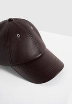 Lou - Leather Cap - Brown