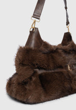 Cali - Fur Duffle Bag  - Brown