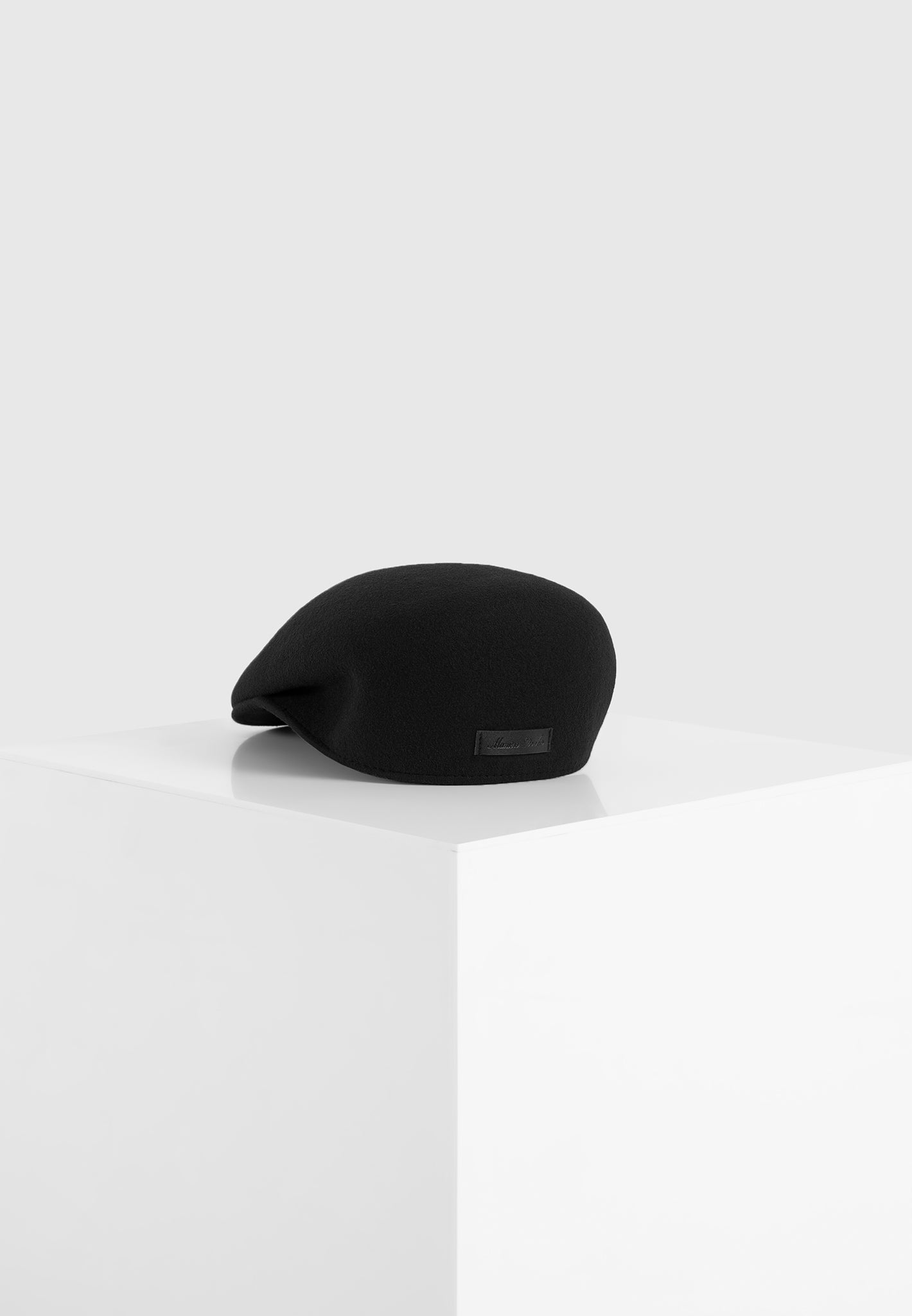 Amos - Wool Flat Cap - Black