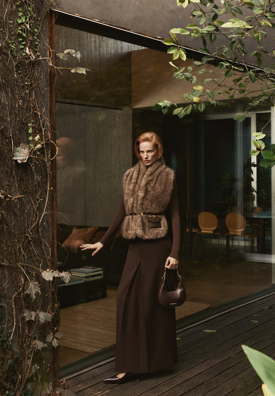 Stevie - Suede Maxi Skirt - Brown