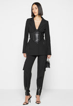 blazer-with-vegan-leather-corset-black