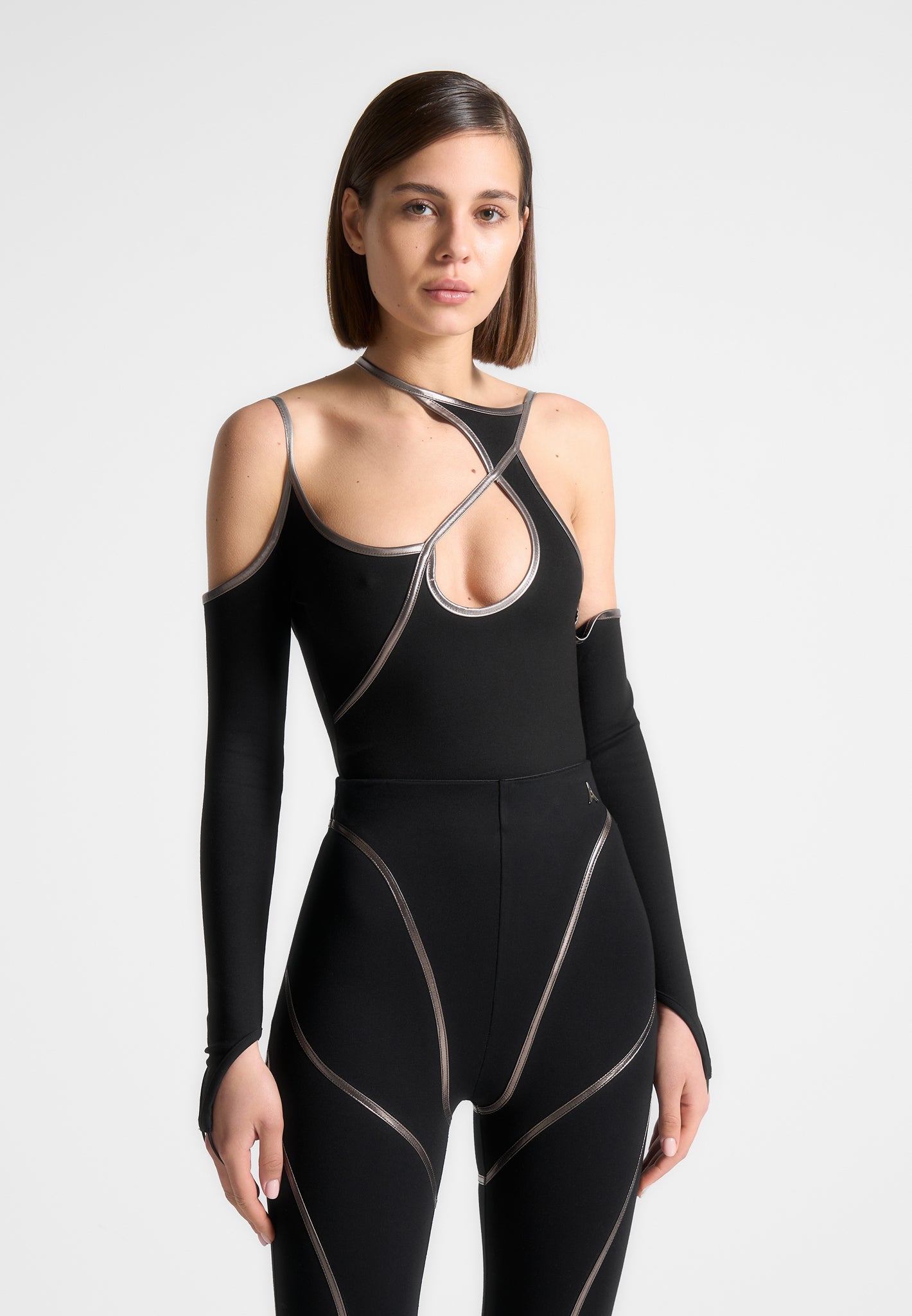 chrome-piped-contour-bodysuit-black