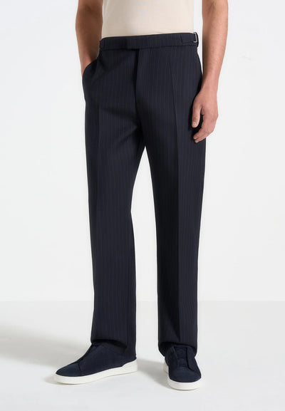 Joseph - Regular Fit Pinstripe Tailored Trousers - Navy