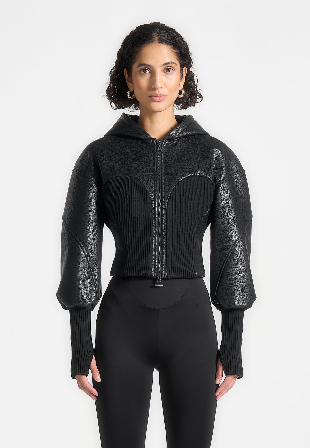 amani-hooded-pebbled-leather-contour-jacket-black