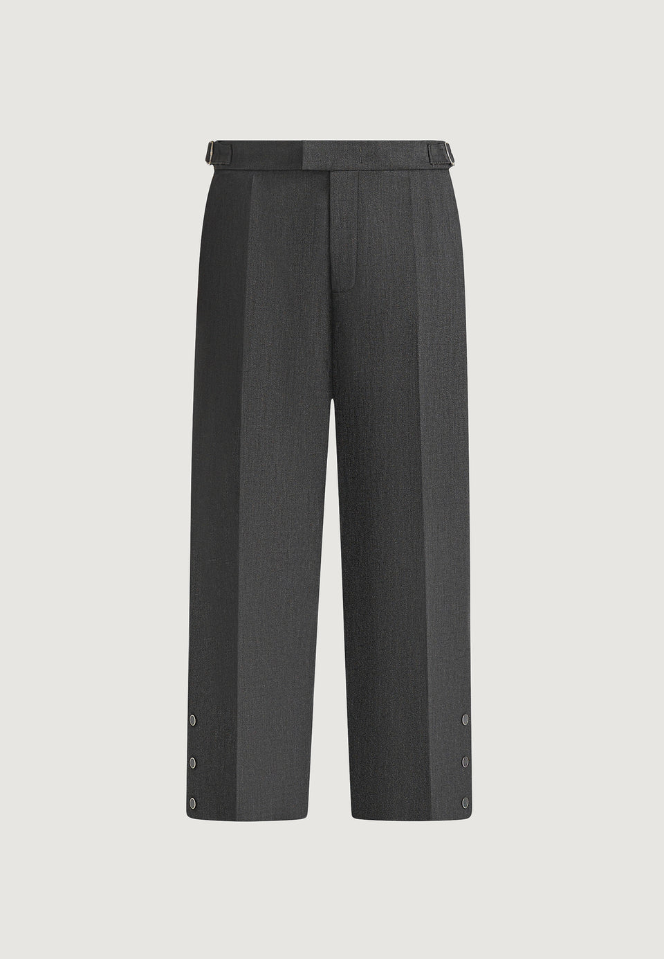 Boris - Tailored Wool-Blend Button Cuff Pants - Grey