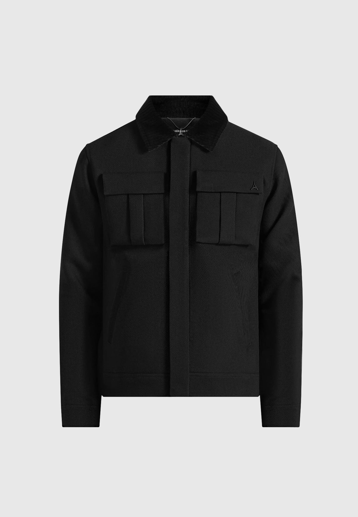 twill-trucker-jacket-with-velvet-collar-black