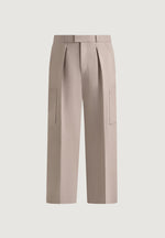 Luca - Relaxed Fit Pleated Pocket Pants - Mushroom