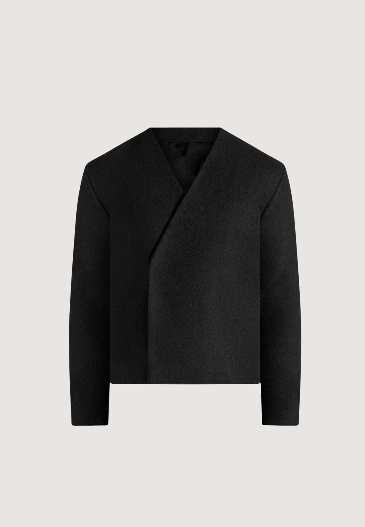 Loris - Kimono Minimal Wool Jacket - Black