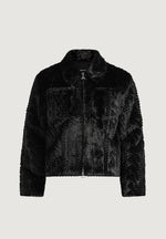 David - Plush Cable Embossed Jacket - Black
