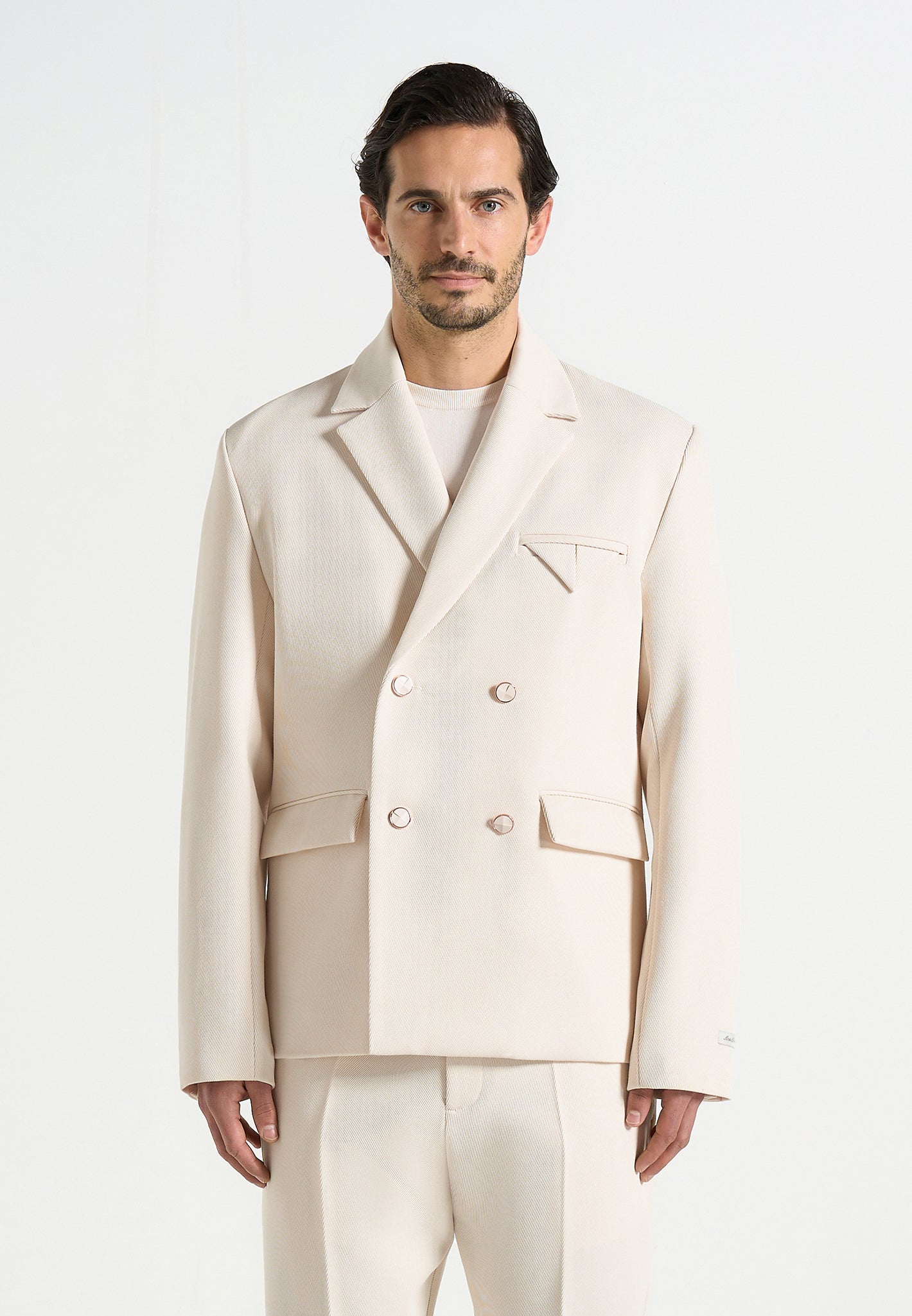 Didier - Double Breasted Tailored Suit Jacket - Off White