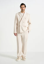 Didier - Double Breasted Tailored Suit Jacket - Off White