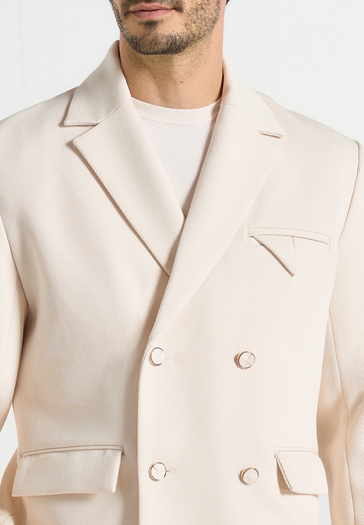 Didier - Double Breasted Tailored Suit Jacket - Off White