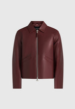 Yves - Minimal Leather Jacket - Wine Red