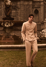 Pierre - Twin Pleat Tailored Pants - Beige