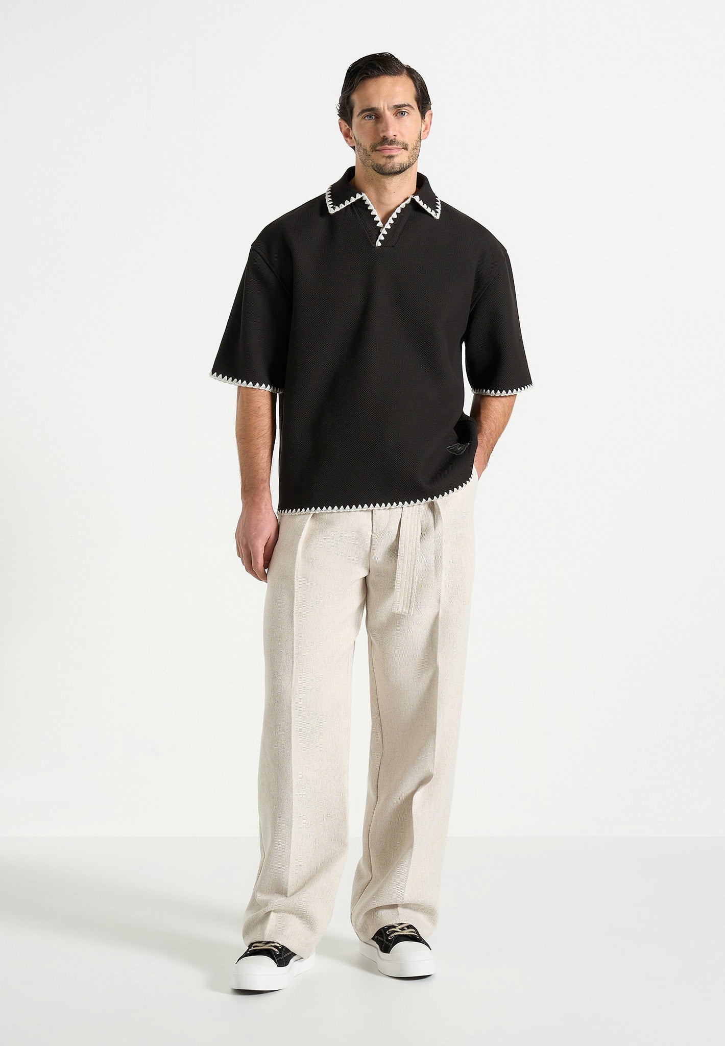 lenny-boxy-polo-shirt-with-whipstitch-detail-black