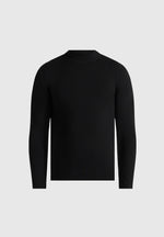 KW003 - Fitted Mock Neck Wool-Blend Sweater - Black