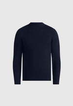 KW003 - Fitted Mock Neck Wool-Blend Sweater - Navy