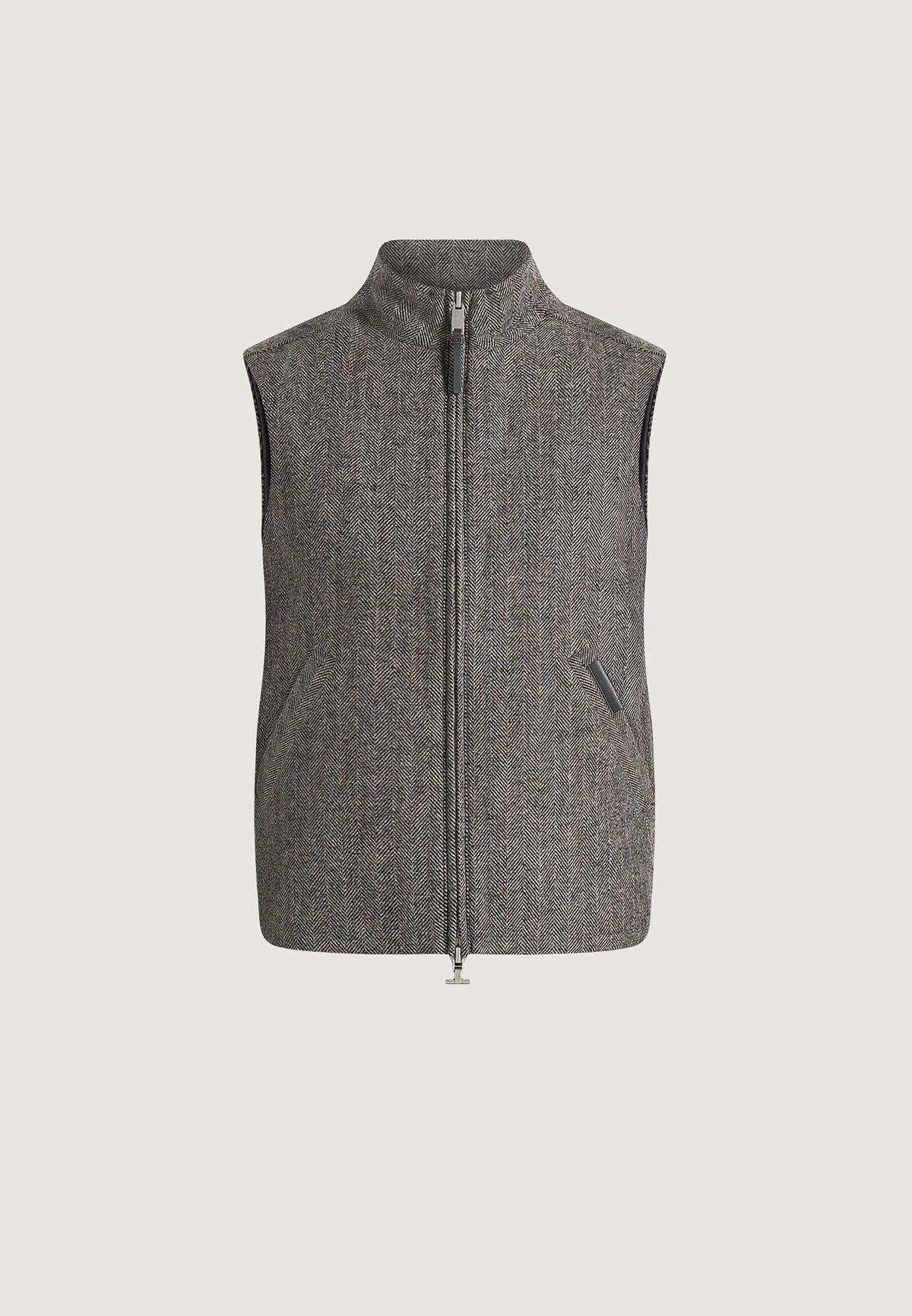 levi-herringbone-wool-zip-gilet-grey