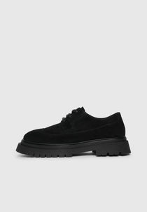Rennes - Suede Derby Shoe - Black